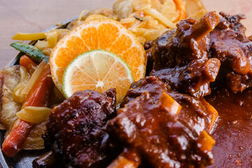 Pork Meat ribs served and ready