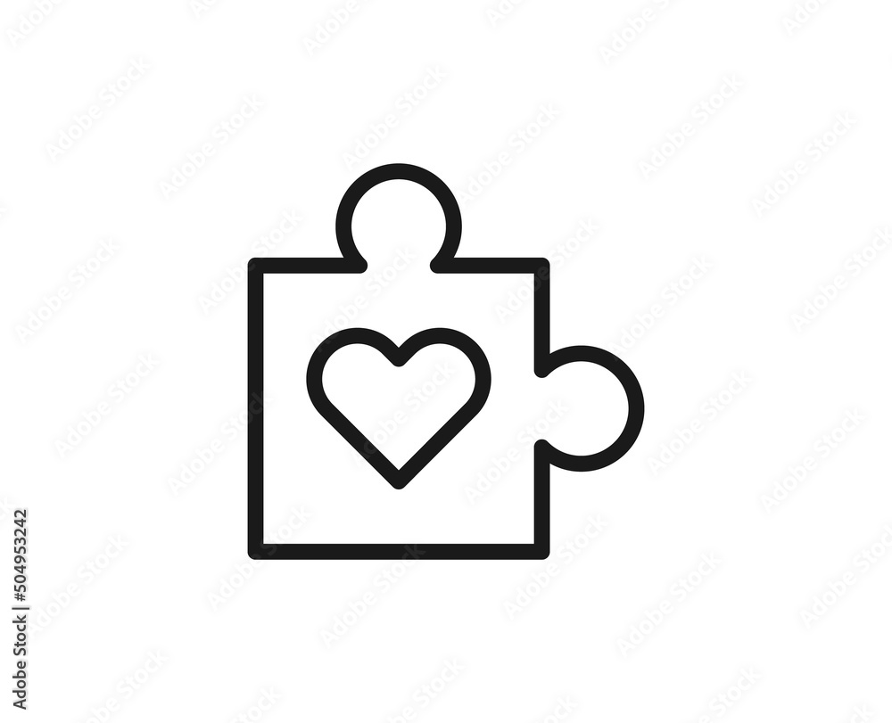 Poster line puzzle icon isolated on white background. outline symbol for website design, mobile application