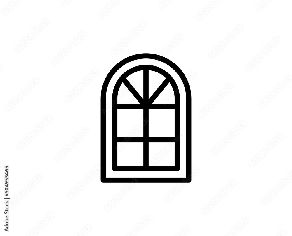 Poster line window icon isolated on white background. outline symbol for website design, mobile application