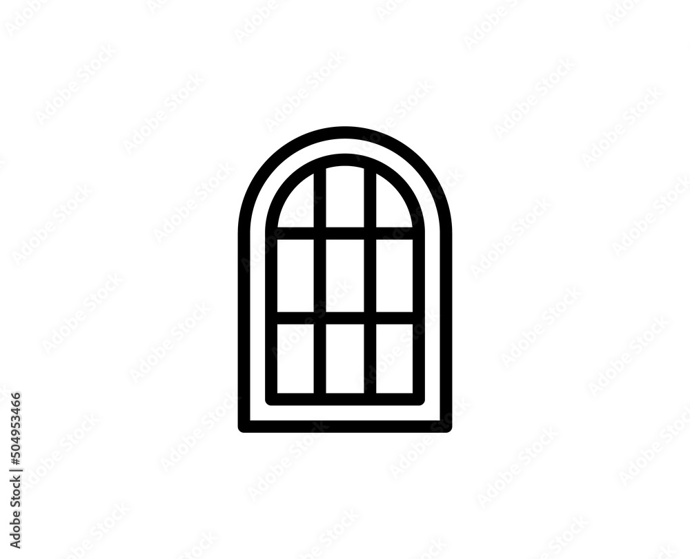 Poster line window icon isolated on white background. outline symbol for website design, mobile application
