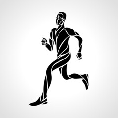 Runner or jogging. Abstract Vector silhouette of runnig man