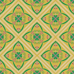 Geometric ethnic pattern design for carpet, wallpaper, clothing, wrapping, batik, fabric, illustration embroidery style, background.