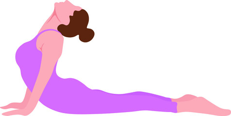 Yoga time concept, beautiful woman doing yoga exercise vector illustration. Healthy lifestyle concept
