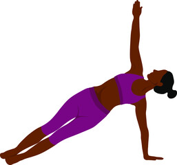 Yoga time concept, beautiful woman doing yoga exercise vector illustration. Healthy lifestyle concept

