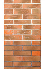 The texture of the brick column is lined with even brick rows with curly elements.
