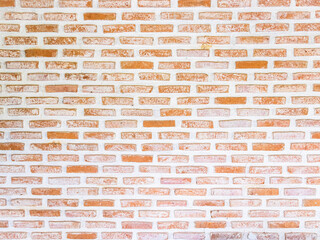 White and red brick wall, concrete background and pattern,