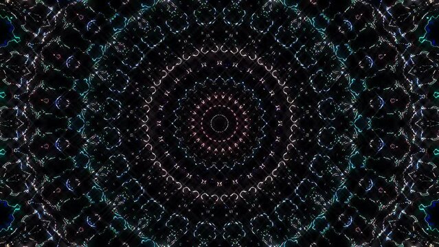 Beautiful abstract kaleidoscope that shines, a radiant light that regulates the subtle movements	