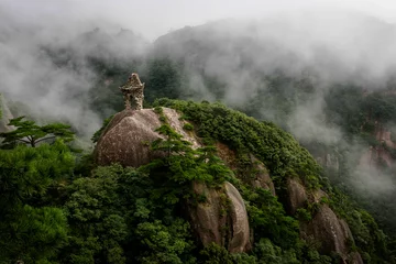 Papier Peint photo Monts Huang Vues de la chaîne de montagnes Huangshan en Chine