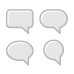 Chat and Speech Bubble Iicons Set on White Background. Vector