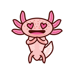 lovely cartoon axolotl
