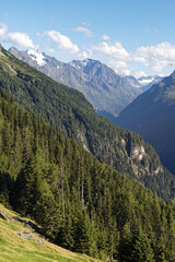 View of the peaks of the Pitztal valley, Kaunergrat, Oetztal Alps, Tyrol, Austria Europe