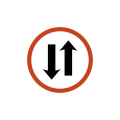 2 way traffic, road, sign, traffic, arrow, symbol