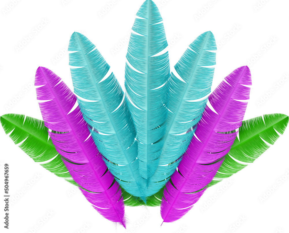 Canvas Prints colorful carnival feathers in 3d render realistic
