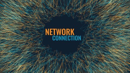 Abstract circular big data visualization. Network connection background