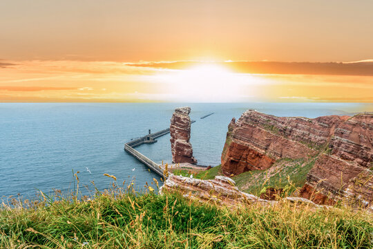 Sonnenuntergang auf Helgoland an der Nordsee