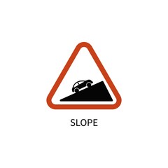 slope, road, sign, traffic, warning, danger, transport, transportation, street, car