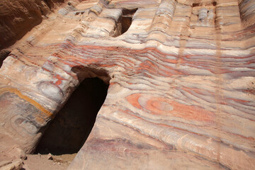 The silk tomb of the royal tombs Petra, Jordan