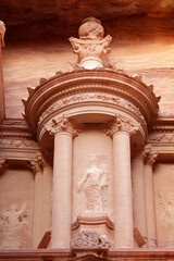 The urn on the top of Al Khazneh (or Treasury), Petra, Jordan