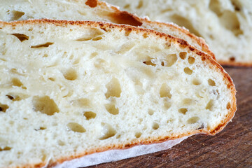 Ciabatta - classic Italian rustic bread with a crispy crust