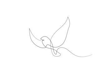 Flying bird continuous line drawing