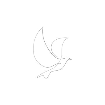 recommend clip art: Flying bird continuous line drawing