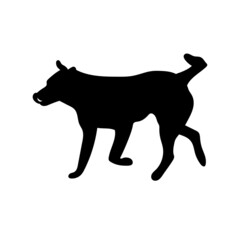 Black dog silhouette. Vector illustration. 