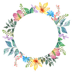 Watercolor Summer Floral Digital art Logo Card Wedding Invitations