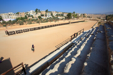 The well preserved hippodrome in Jerash, Jordan