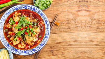 A Chinese delicacy: boiled fish