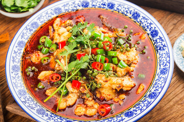 A Chinese delicacy: boiled fish
