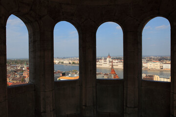 Hungarian Parliament seen from Fisherman's Bastion, Budapest, Hungary