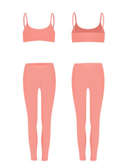 Fitness outfit, top and leggings. vector