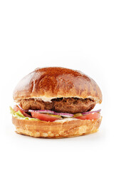 
delicious burger on white background