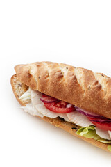 
baguette with chicken and vegetables