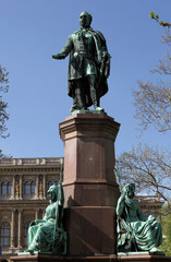 Statue of Pomnik Rabi IstvÃ¡n SzÃ©chenyi, Budapest, Hungary - obrazy, fototapety, plakaty