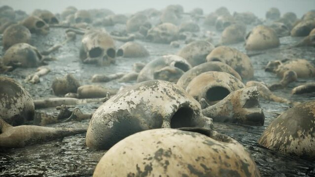 Skulls And Bones On Ground Loop