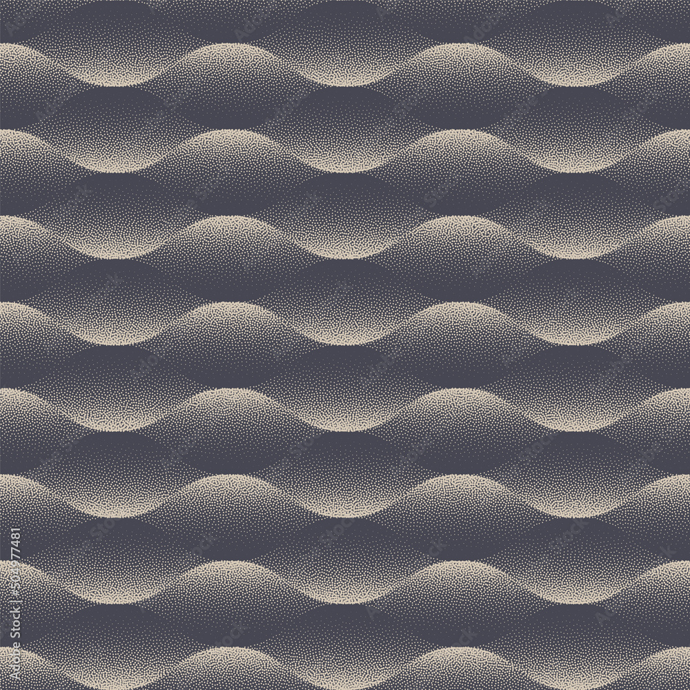 Aufkleber optical illusion psychedelic rippled seamless pattern vector abstract background. 3d convex wavy smo