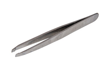 Stainless tweezers for beauty isolated on the white background
