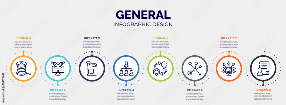 Poster infographic for general concept. vector infographic template with icons and 8 option or steps. inclu