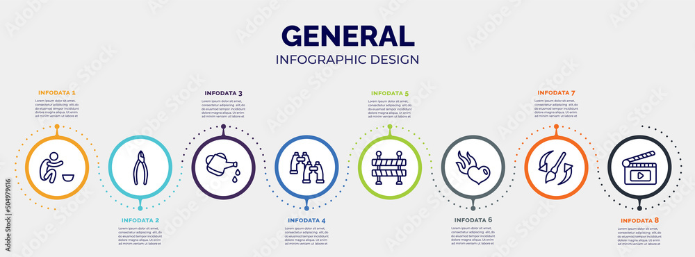 Poster infographic for general concept. vector infographic template with icons and 8 option or steps. inclu