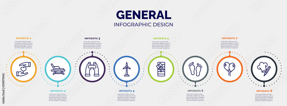 Poster infographic for general concept. vector infographic template with icons and 8 option or steps. inclu