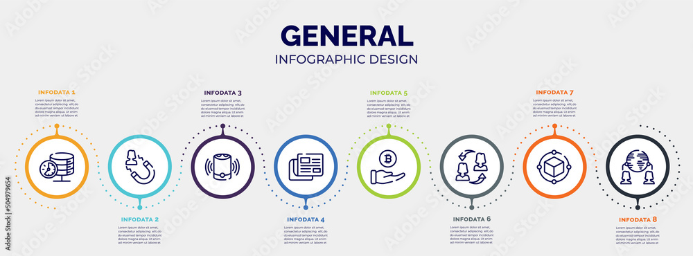 Poster infographic for general concept. vector infographic template with icons and 8 option or steps. inclu