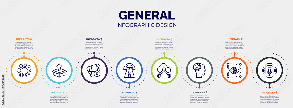 Poster infographic for general concept. vector infographic template with icons and 8 option or steps. inclu