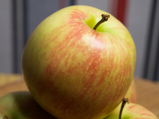 A few gala apples, a close-up shot. Fruit.