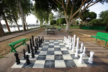 Foto op Plexiglas Giant chessboard at Maritim Jolie Ville Kings Island, Luxor, Egypt © Massimo Pizzotti