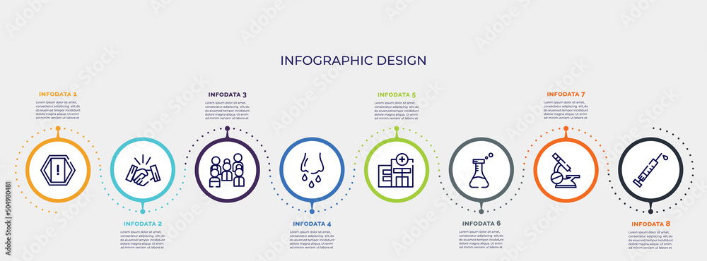 Poster infographic for concept. vector infographic template with icons and 8 option or steps. included atte