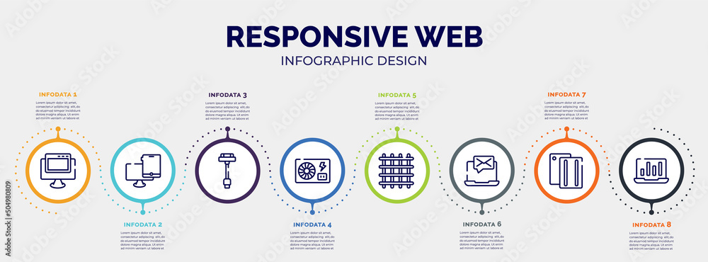 Poster infographic for responsive web concept. vector infographic template with icons and 8 option or steps