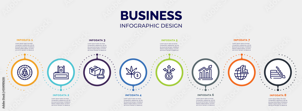 Poster infographic for business concept. vector infographic template with icons and 8 option or steps. incl