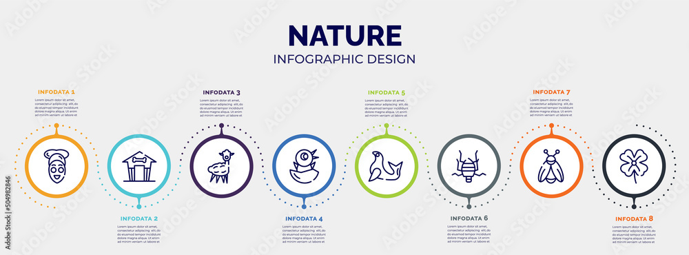 Poster infographic for nature concept. vector infographic template with icons and 8 option or steps. includ