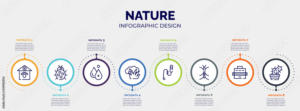 Poster infographic for nature concept. vector infographic template with icons and 8 option or steps. includ